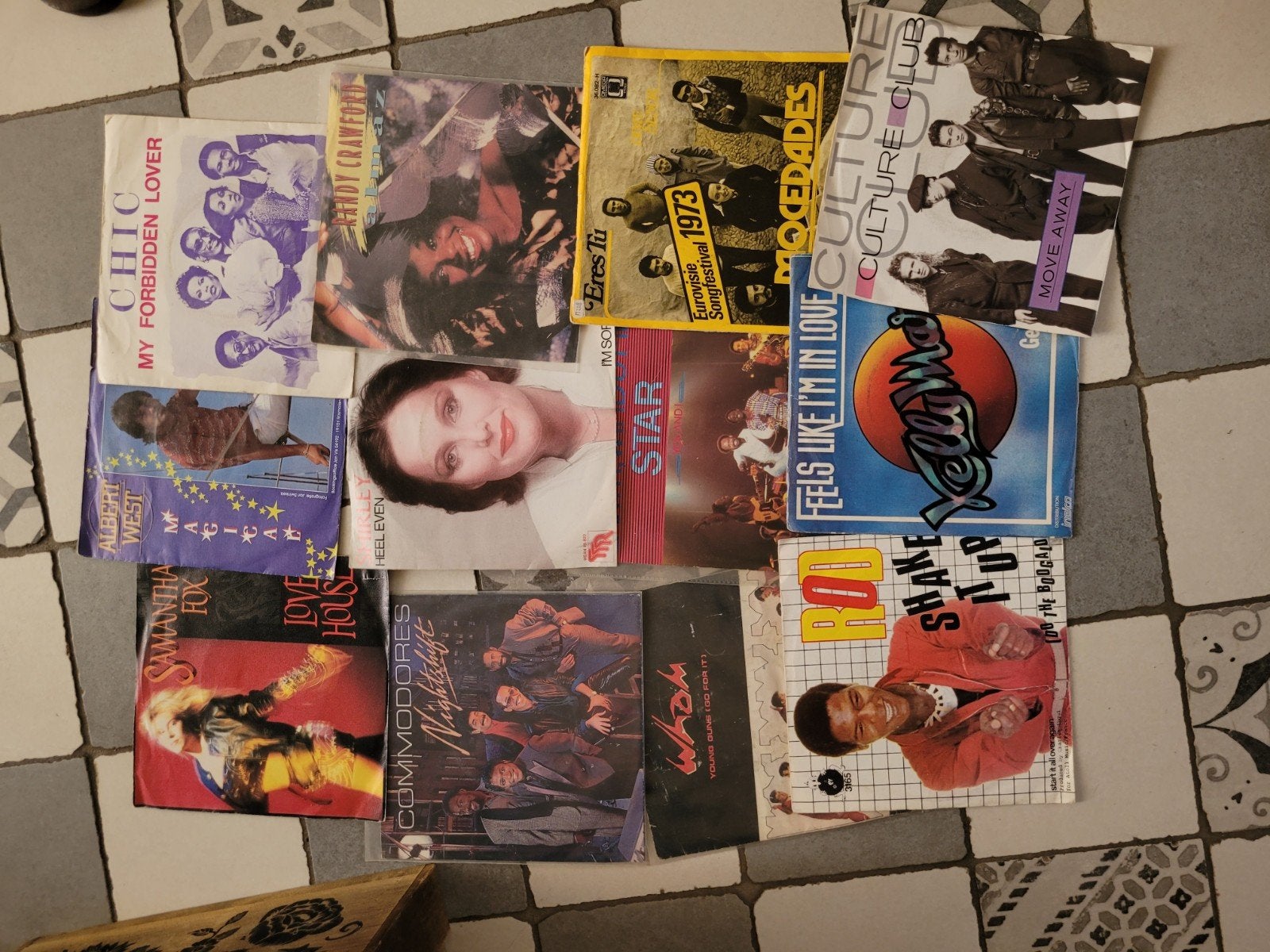 Partij van 70 singles, Ophalen, Gebruikt, Pop