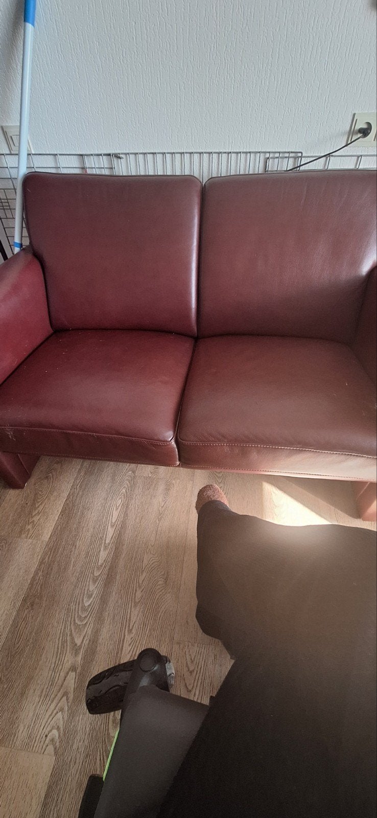 te koop 2 persoonsbank leer, Huis en Inrichting, Minder dan 75 cm, Tweepersoons, Leer, Ophalen of Verzenden