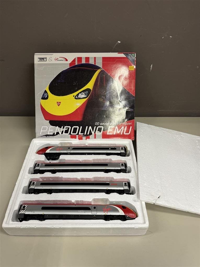 Pendolino Emu - Modeltrein - virgin OO - virgin trains, Overige merken, Gelijkstroom, Wagon, Ophalen of Verzenden