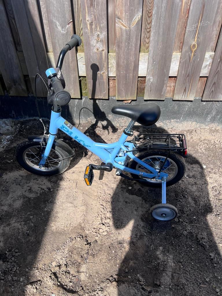 Puky Youke 12 Kinderfiets Blauw met Zijwieltjes, Ophalen, Terugtraprem, Zijwieltjes, 16 tot 20 inch