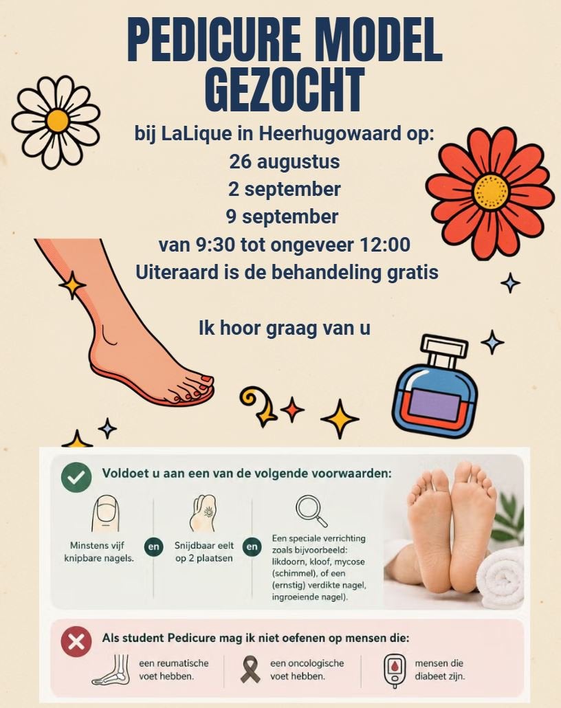 Pedicure model gezocht GRATIS behandeling, Ophalen, Zo goed als nieuw, Overige typen
