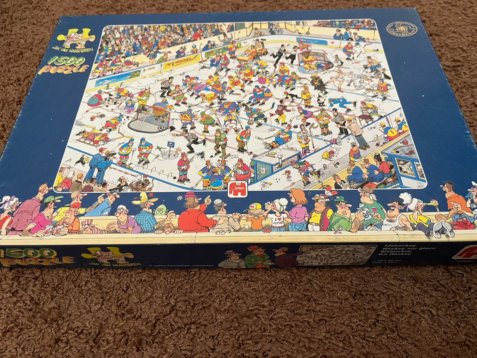 Jan van Haasteren puzzel (ijshockey), Ophalen of Verzenden, 500 t/m 1500 stukjes, Zo goed als nieuw
