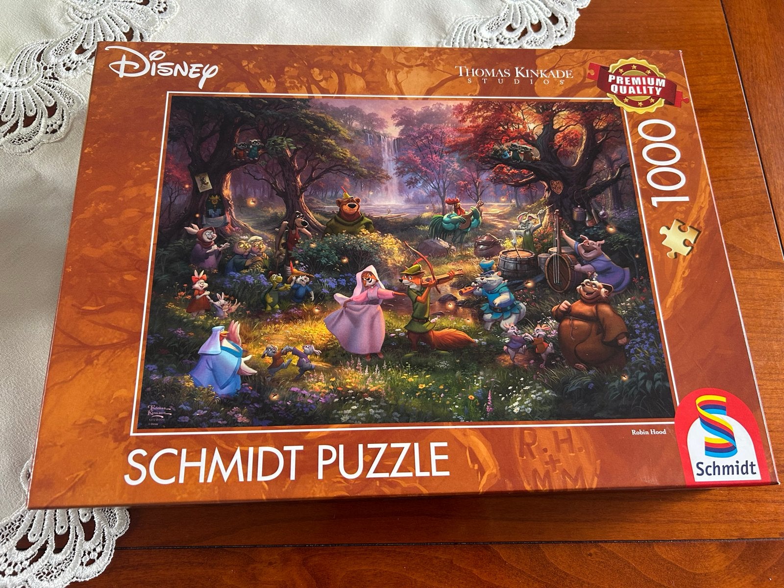 Disney Thomas Kinkade Robin Hood Legpuzzel 1000 stukjes, Ophalen of Verzenden, 500 t/m 1500 stukjes, Zo goed als nieuw, Legpuzzel