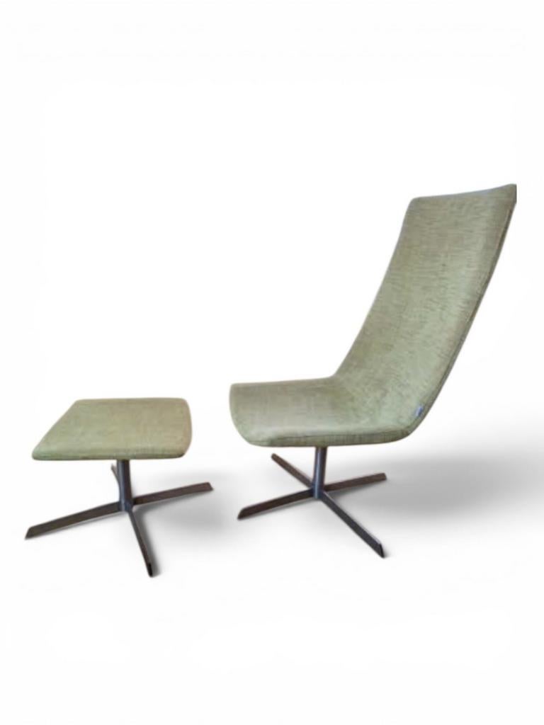 Draaistoel met voetenbank - Artifort-stijl, Ophalen, Gebruikt, Overige kleuren, Modern, Artifort-stijl