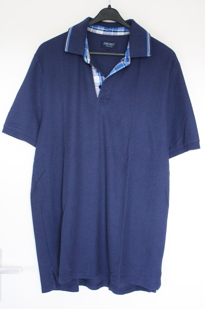 Donkerblauwe polo van John Cabot, korte mouw maat L, Maat 52/54 (L), Blauw, Ophalen of Verzenden, Zo goed als nieuw