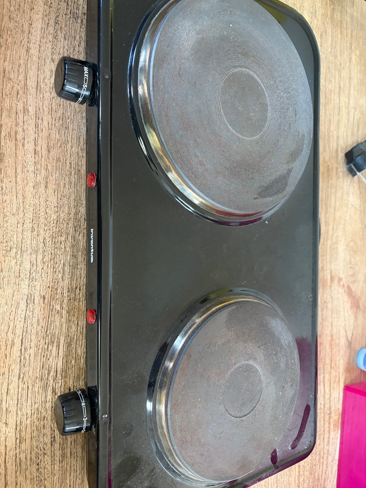 Inventum Elektrische Kookplaat 2 Pits - Draagbaar, Ophalen, Gebruikt, 3 kookzones of minder, Vrijstaand