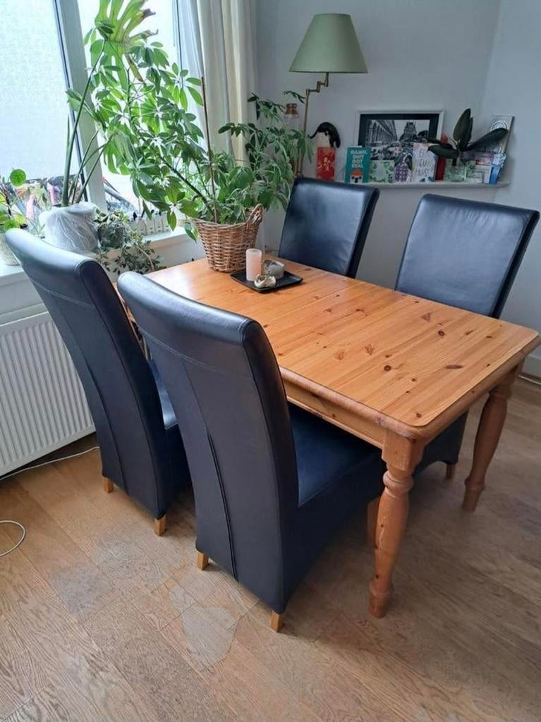 Donkerblauwe eetkamerstoelen - Set van 5, Huis en Inrichting, Stoelen, Ophalen, Blauw, Vijf, Zes of meer stoelen