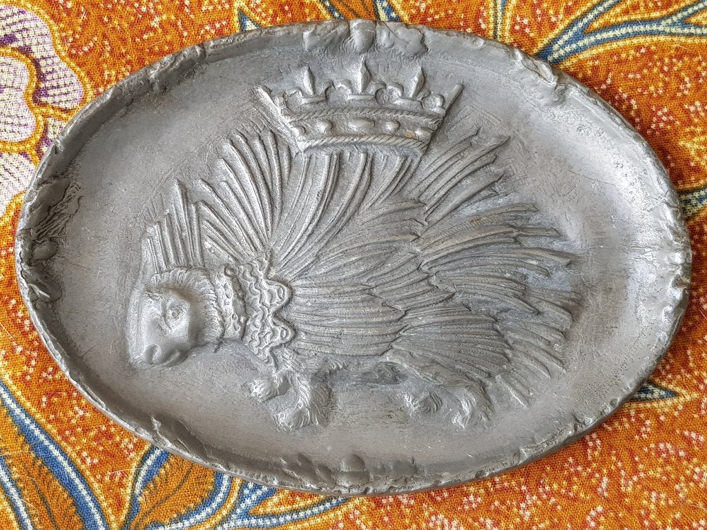Mooi zeldzaam antiek tinnen schaaltje uit Frankrijk 12 cm., Ophalen of Verzenden