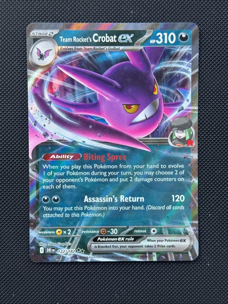 Team Rocket's Crobat ex — Destined Rivals 122 DRI, Ophalen of Verzenden, Nieuw, Losse kaart, Foil