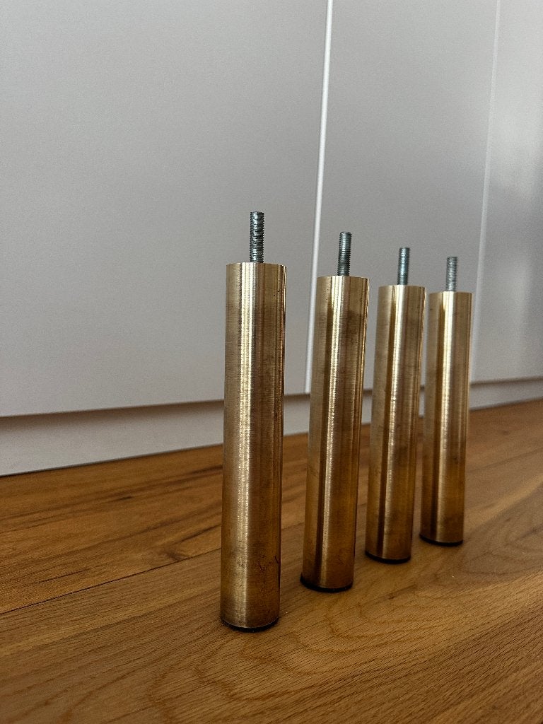 Messing bankpoten meubelpoten 19 cm lang incl. M8 schroeven, Ophalen, Zo goed als nieuw, Minder dan 75 cm, Minder dan 150 cm