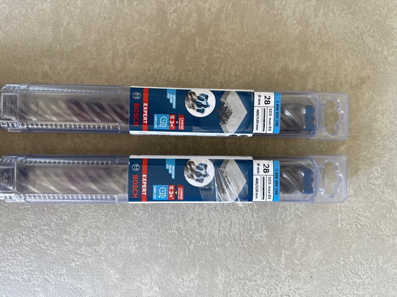 Bosch Expert SDS max-8X Boor 28mm 400/520mm (2 stuks), Ophalen of Verzenden, Nieuw, Boor- en/of Breekhamer, Klopboormechanisme