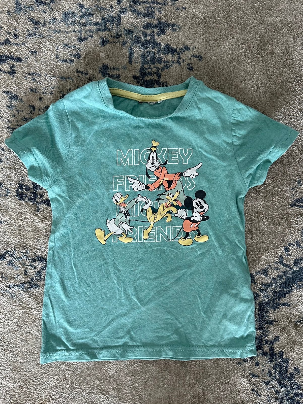 Turqoise groen t-shirt Mickey & friends Disney maat 98, Ophalen of Verzenden, Zo goed als nieuw, Jongen, Shirt of Longsleeve