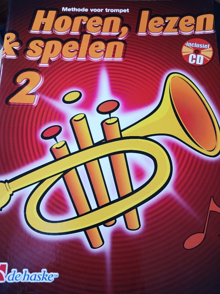 Horen, lezen & spelen deel 2 methode voor trompet/bugel, Boeken, Ophalen of Verzenden, Zo goed als nieuw, Instrument, Zie beschrijving
