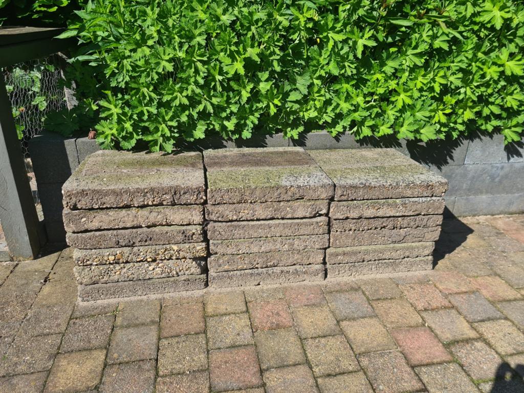 Gebruikte terrastegels, 10 m² of meer, Tuin en Terras, Gebruikt, Ophalen of Verzenden, 10 m² of meer, Beton