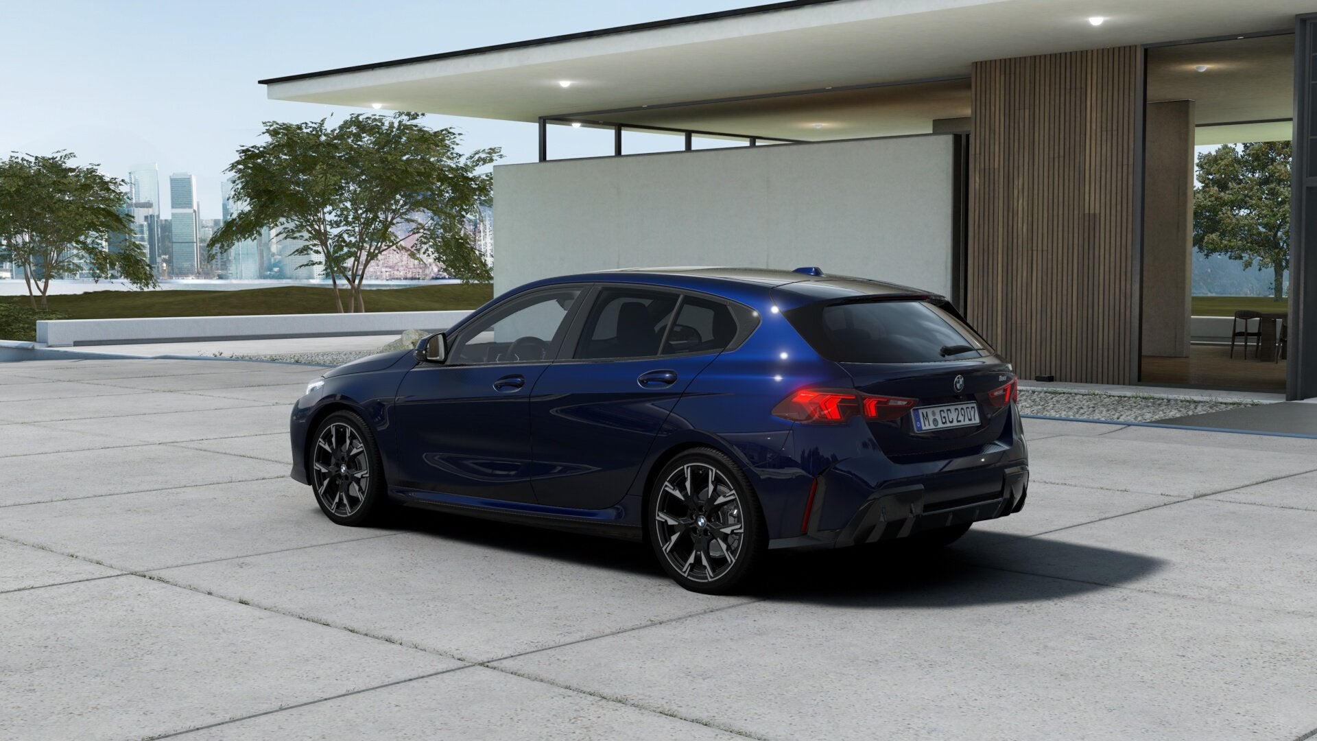 BMW 1 Serie 120 M Sport Automaat / Panoramadak / Sportstoele, Auto's, Zwart, 156 pk, Blauw, Bedrijf