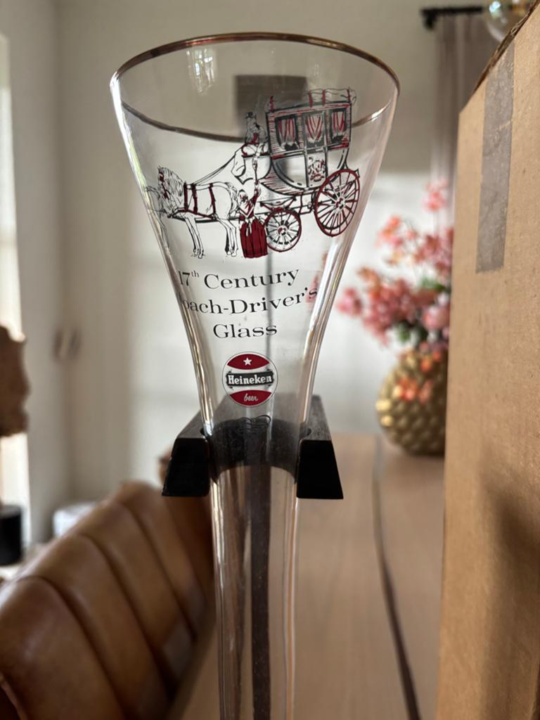 Heineken 1/2 Yard of Ale glas met standaard, Verzamelen, Biermerken, Ophalen of Verzenden, Zo goed als nieuw