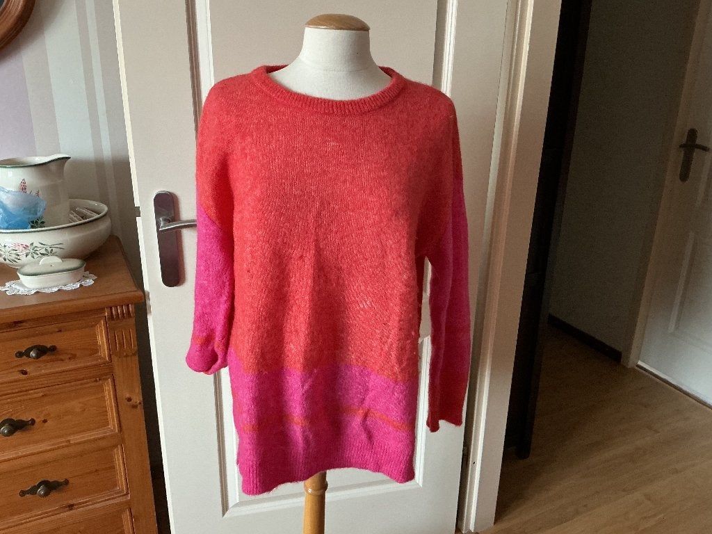 Oranje/roze trui van lollys laundry. Maat l, Kleding | Dames, Maat 38/40 (M), Lolly’s laundry, Oranje, Ophalen of Verzenden