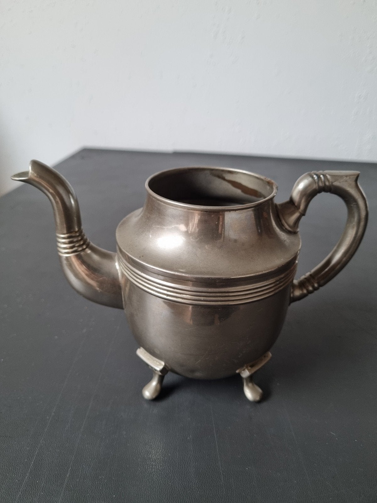 Brocante zilverkleurige theepot, ca. 13 cm hoog, Ophalen of Verzenden