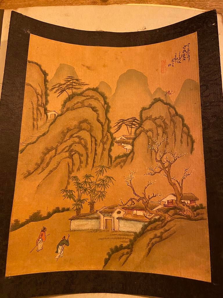 2 kunstwerken  Sansui-ga Zhou Chen Chun antiek, Ophalen of Verzenden