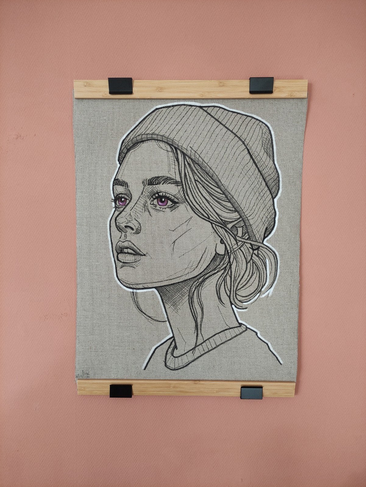 tekening op canvas, Ophalen of Verzenden, Tekening, Pentekening, Origineel
