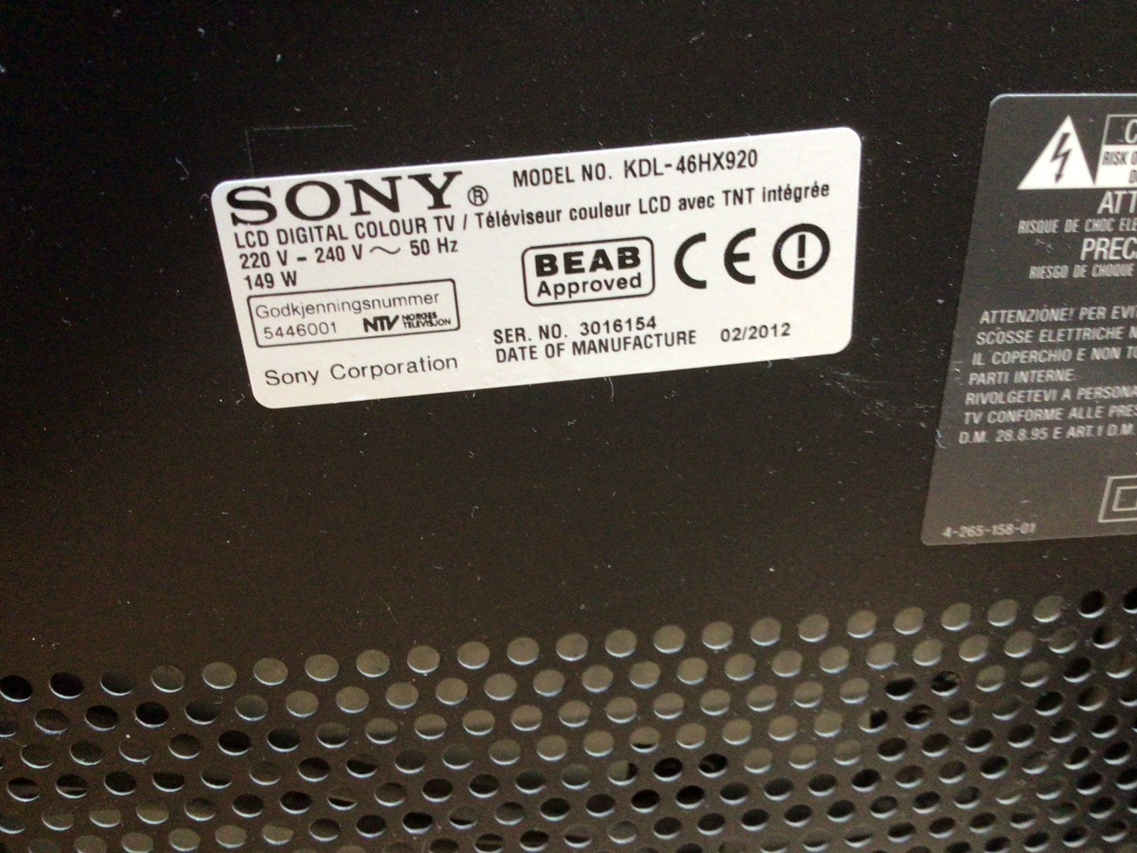 Foto 3 van Sony Bravia KDL-46HX920 LCD TV - Full HD