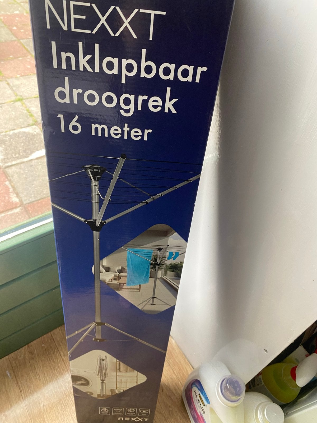 NEXXT Inklapbaar droogrek 16 meter - Nieuw, Ophalen of Verzenden, Nieuw, Wasrek