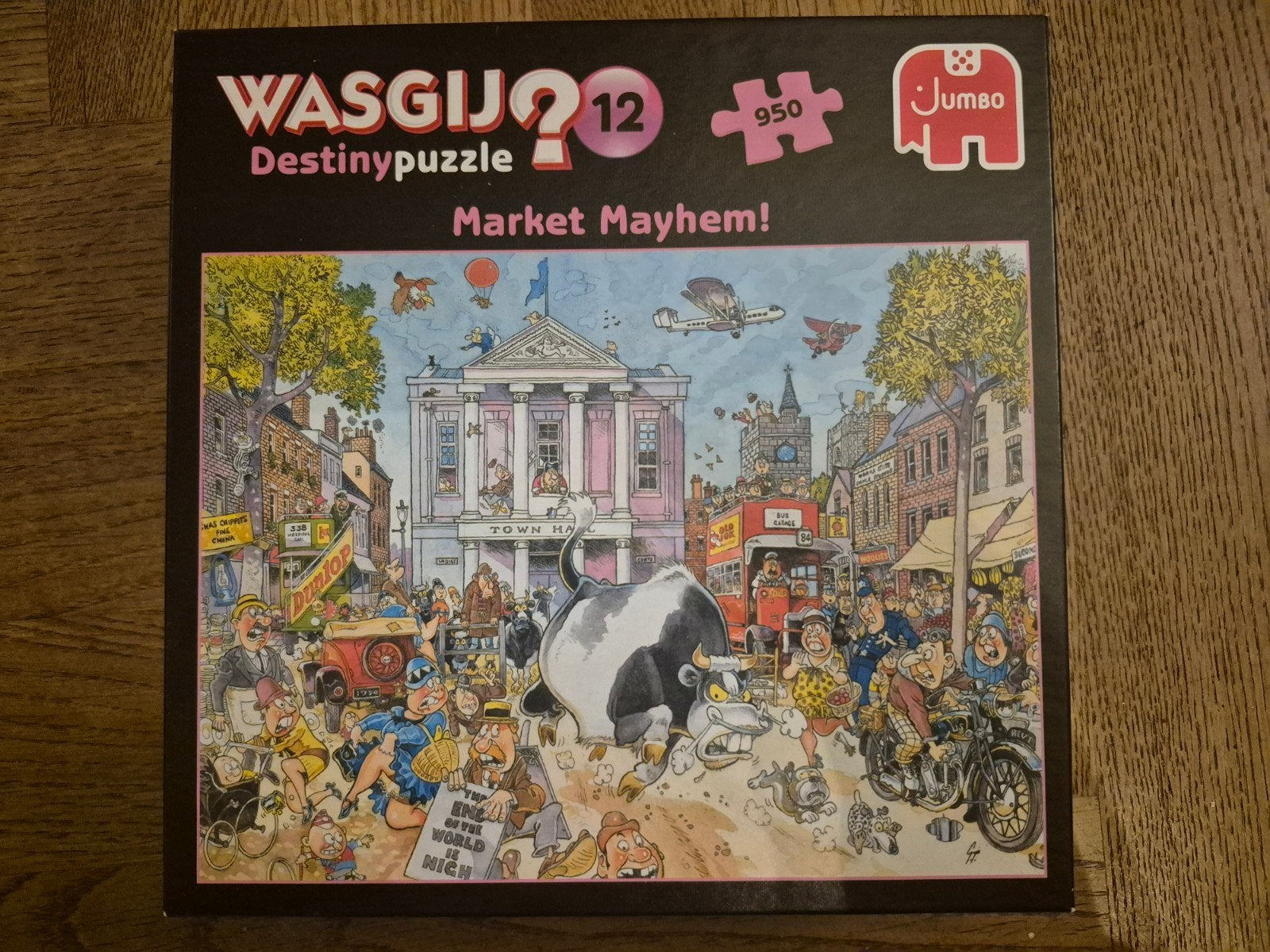 Wasgij Destiny 12 Market Mayhem 950 stukjes puzzel Jumbo, Ophalen of Verzenden, 500 t/m 1500 stukjes, Zo goed als nieuw, Legpuzzel