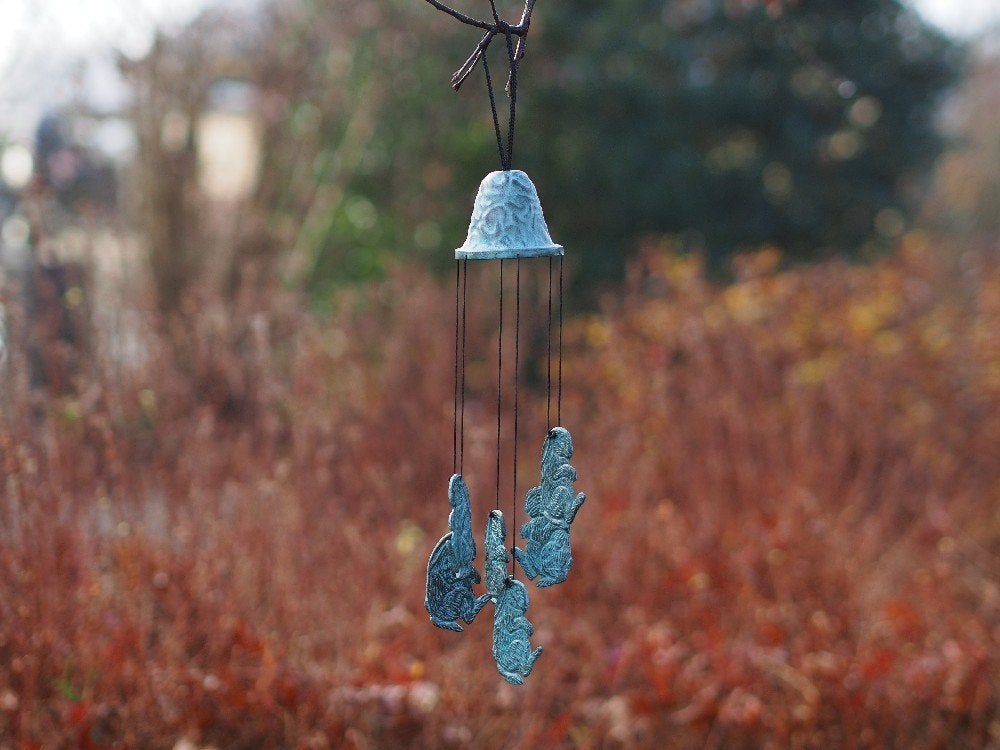 BRONZEN WINDGONG MET KONIJNEN / konijn / haas, Huis en tuin decoratie Marie, Nieuw, Info@huisentuindecoratiemarie.nl, Peize