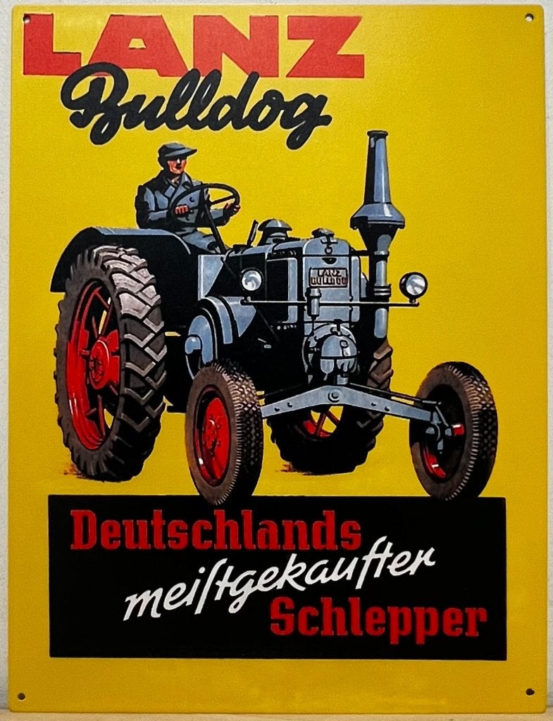 Lanz Bulldog tractor reclamebord van metaal wandbord deco, Ophalen of Verzenden, Nieuw, Auto's