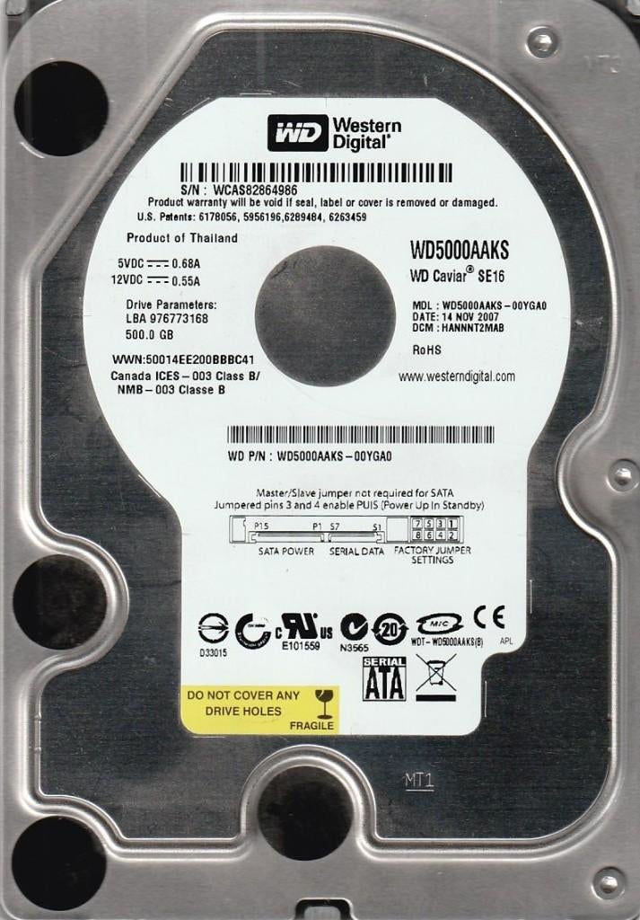 Western Digital Hd - 500 Gb {8021}, Ophalen of Verzenden, Gebruikt, Laptop