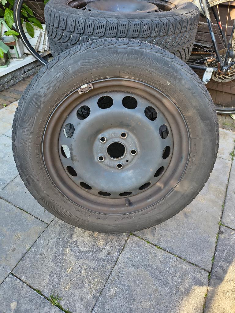 winterbanden met stalen velg, Ophalen, Gebruikt, 16 inch, Banden en Velgen