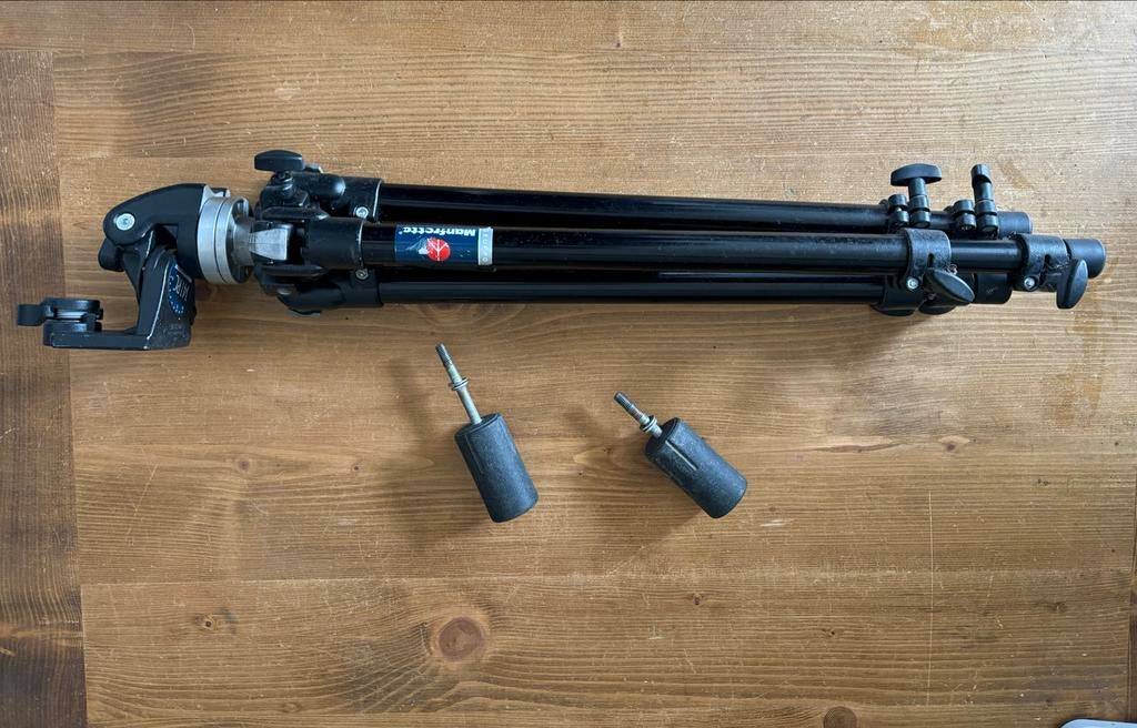 Manfrotto 190B Professional Statief met Cullmann tas, Gebruikt, 150 tot 175 cm, Met balhoofd, Ophalen of Verzenden