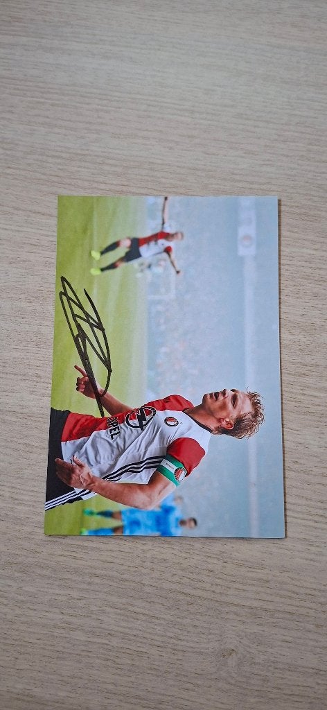 Foto met handtekening; Dirk Kuyt # Feyenoord Rotterdam, Verzamelen, Ophalen of Verzenden, Nieuw, Feyenoord, Overige typen