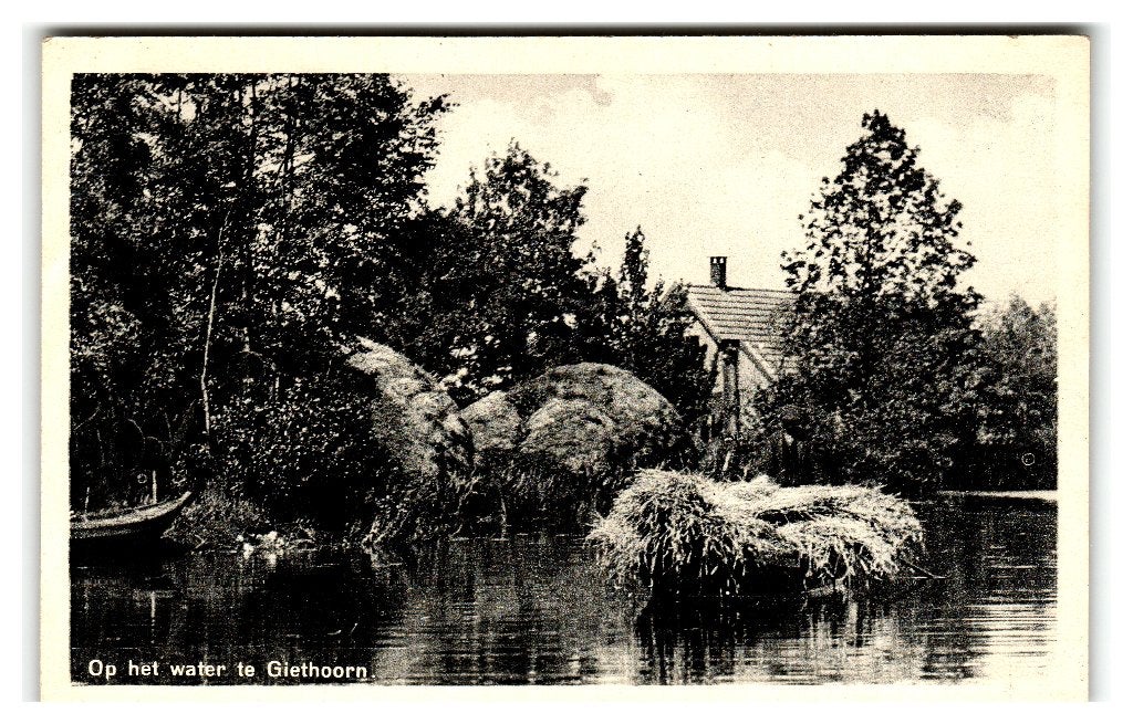 Giethoorn, Op het water te Giethoorn, Verzenden, 1940 tot 1960, Ongelopen, Overijssel