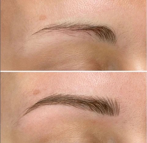 Mooie natuurlijke Wenkbrauwen met microblading, Knippen