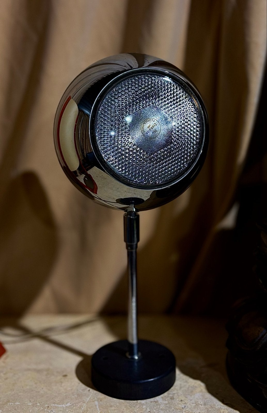 Vintage OMI Space Age Plafondlamp Chroom, Huis en Inrichting, Inclusief lichtbron, Gebruikt, Vintage, Overige merken