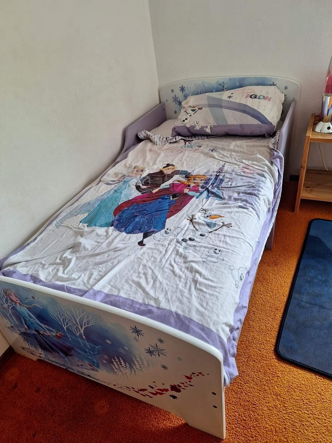 Frozen kinderbed met kleine kussens - zo goed als nieuw, Huis en Inrichting, Slaapkamer | Bedden, Zo goed als nieuw, Eenpersoons