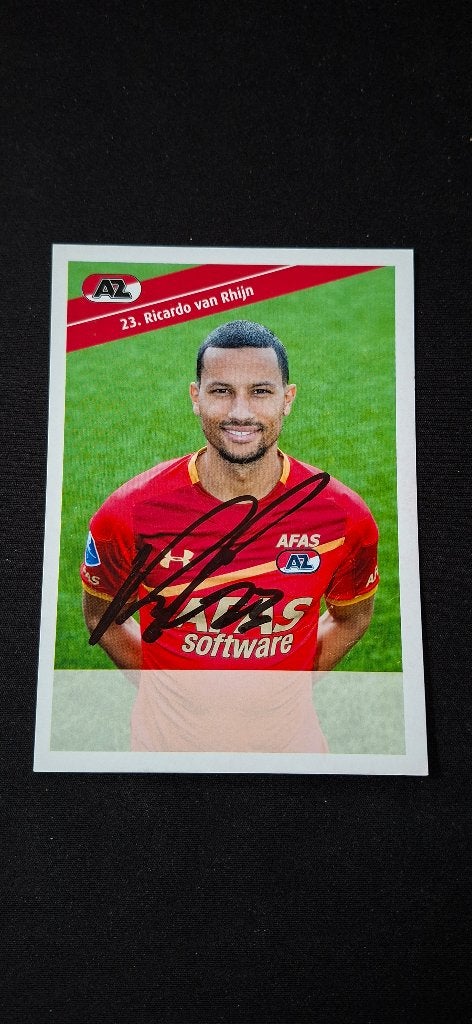Spelerskaart met handtekening; Ricardo van Rhijn # AZ Ajax, Ophalen of Verzenden, Nieuw, AZ, Spelerskaart