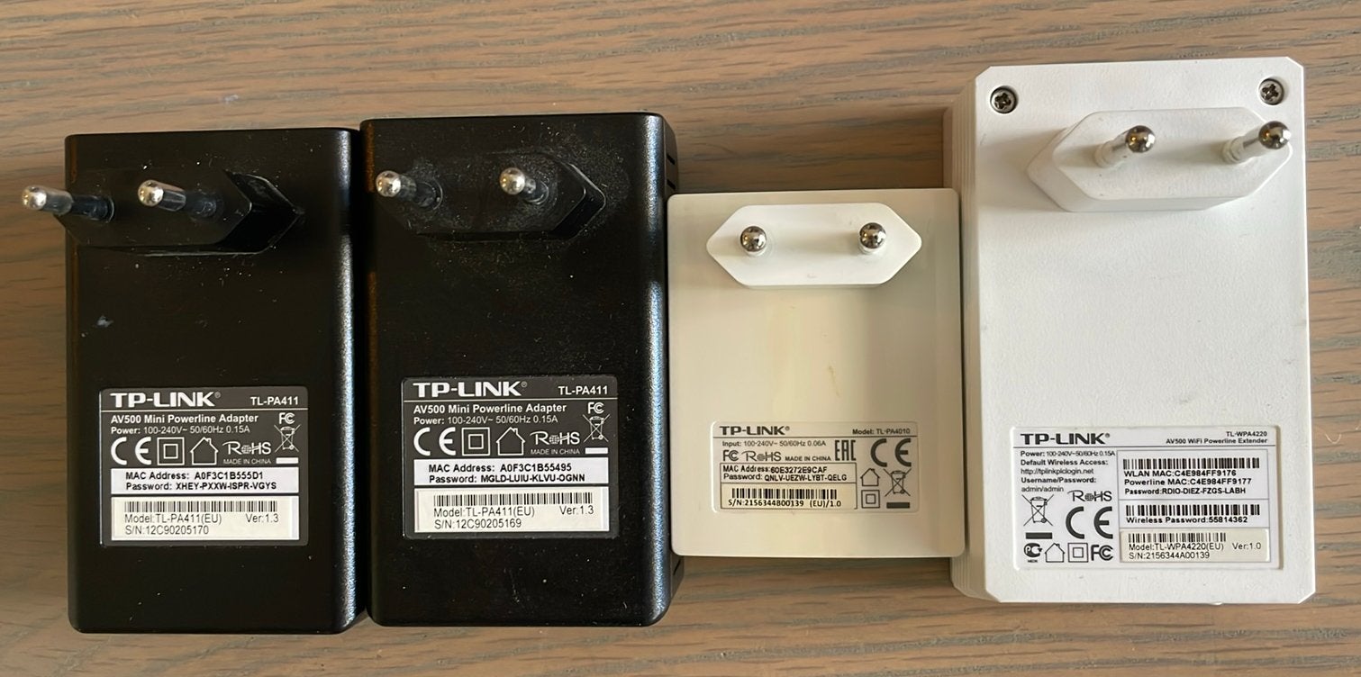 Diverse TP-link 500Mbps powerline adaptors, Computers en Software, Powerlines, Ophalen, Gebruikt