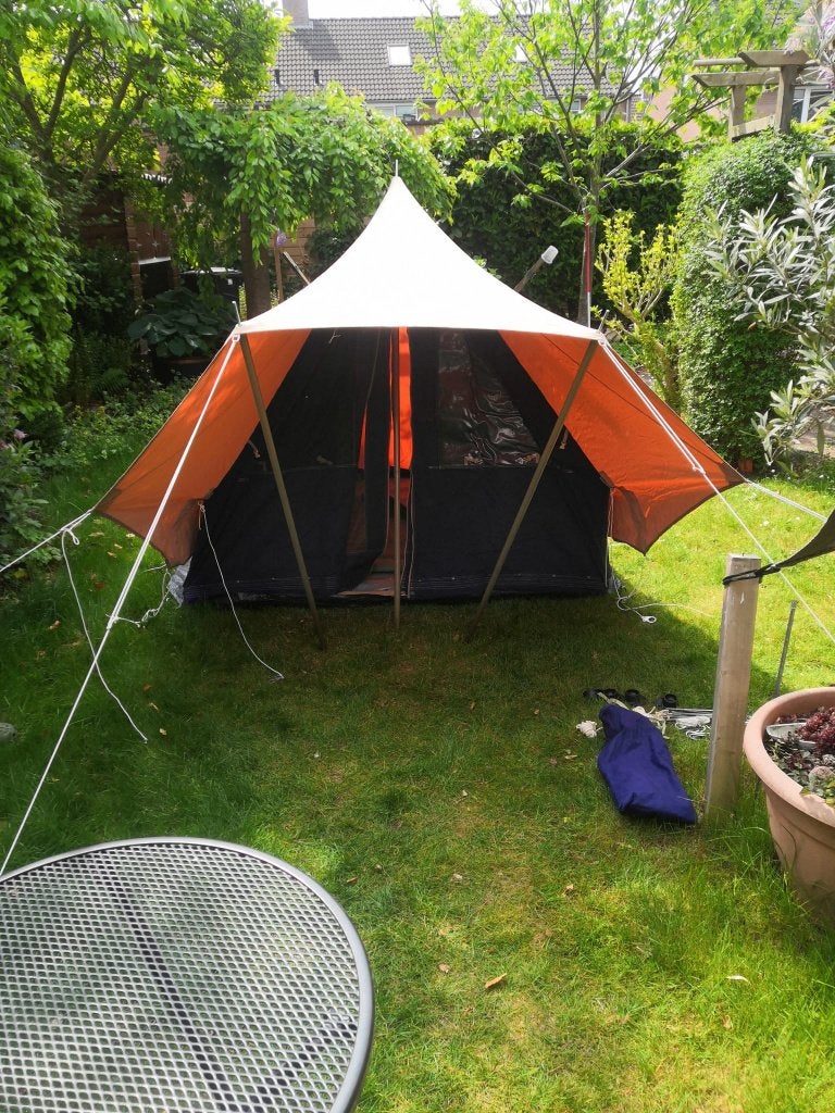 Dwergstern tent - De Waard - Beige/blauw, Ophalen, Gebruikt, Tot en met 2