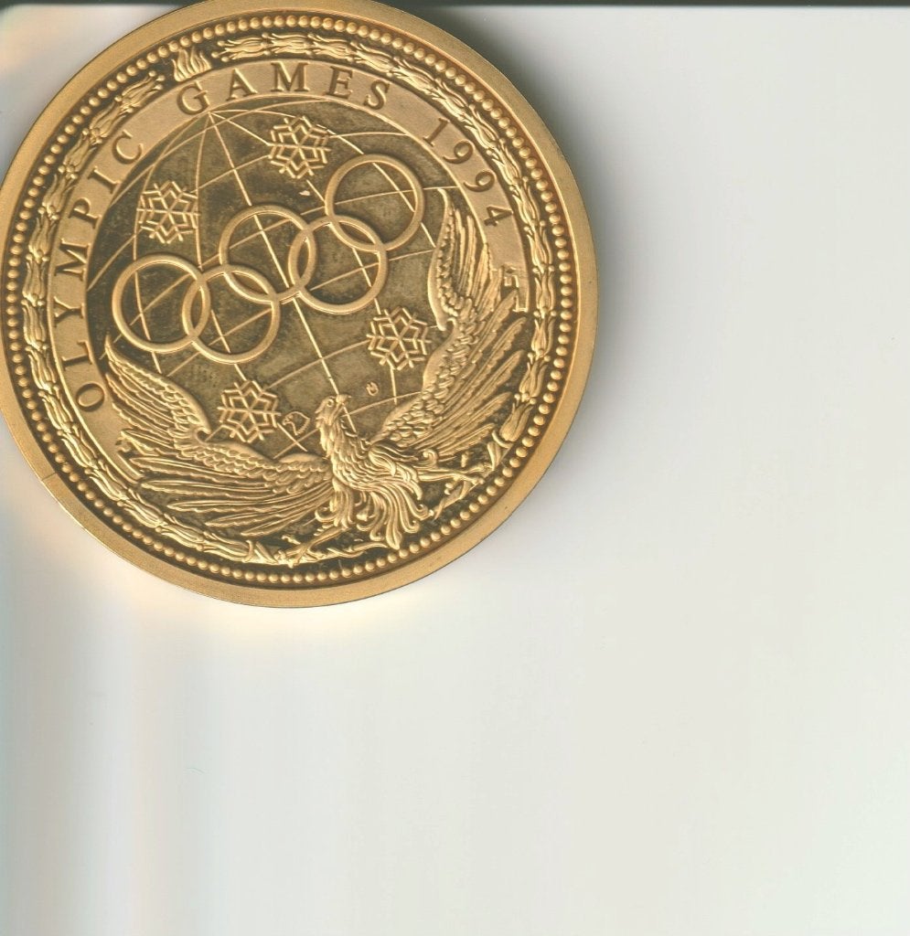 penning olimpic gsmes 1994 lillehammer, Postzegels en Munten, Penningen en Medailles, Verzenden, Overige materialen
