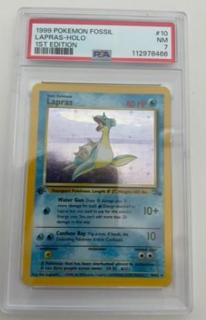 Lapras Holo 1st edition #10 PSA 7, Verzenden, Zo goed als nieuw
