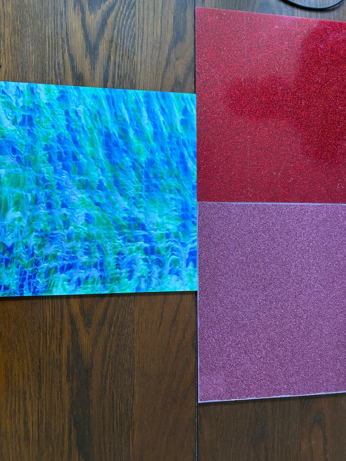 3 Acrylaat/Plexiglas Platen - Glitter & Marmer Effect, Ophalen, Nieuw, Meerkleurig, Kunststof