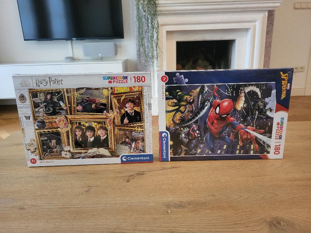 Nieuw! 2x puzzel Spiderman + Harry Potter, 180 stukjes, Ophalen of Verzenden, Meer dan 50 stukjes, Nieuw, 6 jaar of ouder