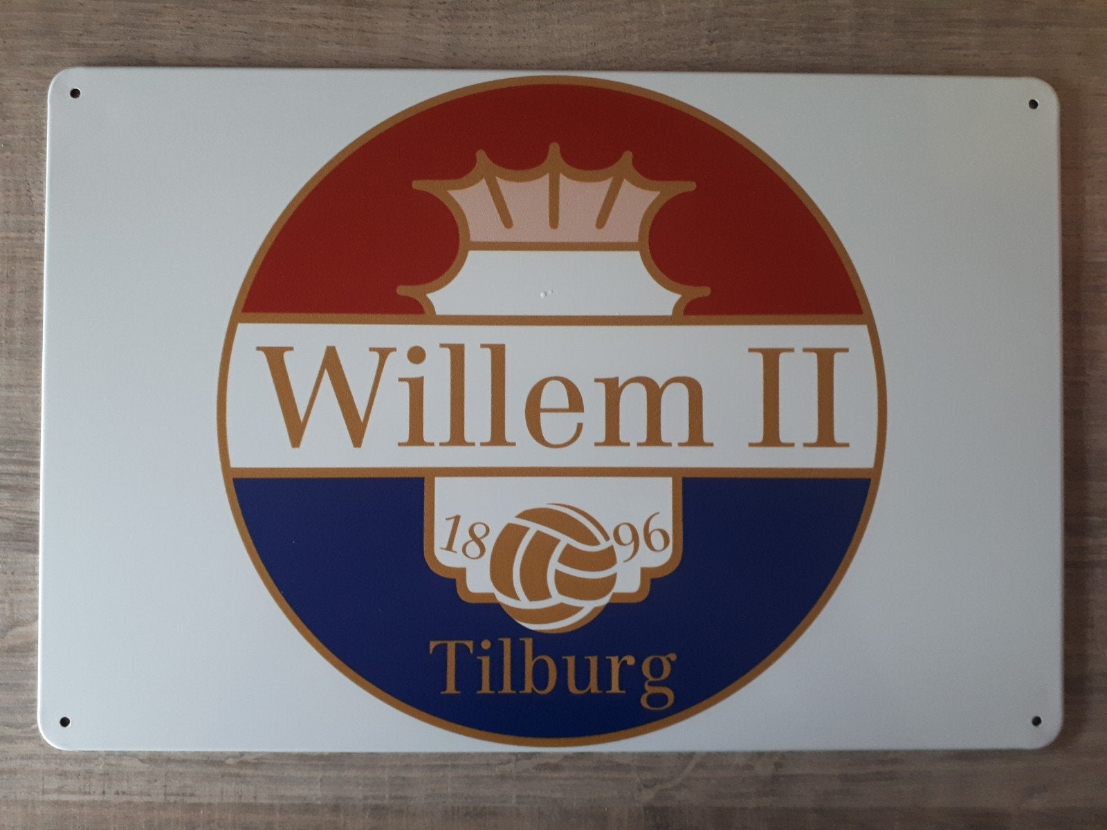 Willem II Tilburg 20x30 cm Metalen Reclamebord, Ophalen of Verzenden, Nieuw, Willem II