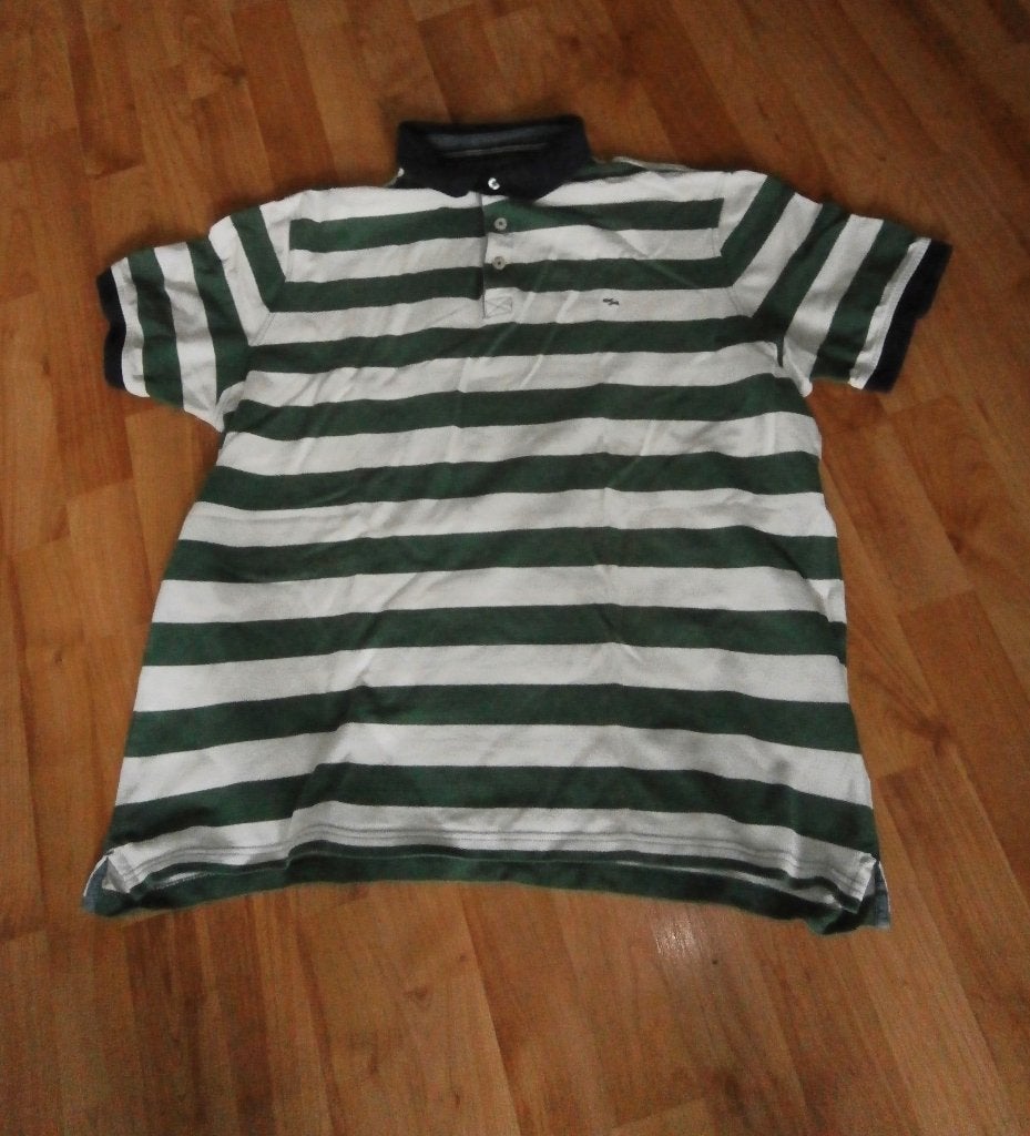 Fijne Jac Hensen polo XXL Modern Fit groen/wit gestreept g.s, Meerkleurig, Overige maten, Ophalen of Verzenden, Zo goed als nieuw