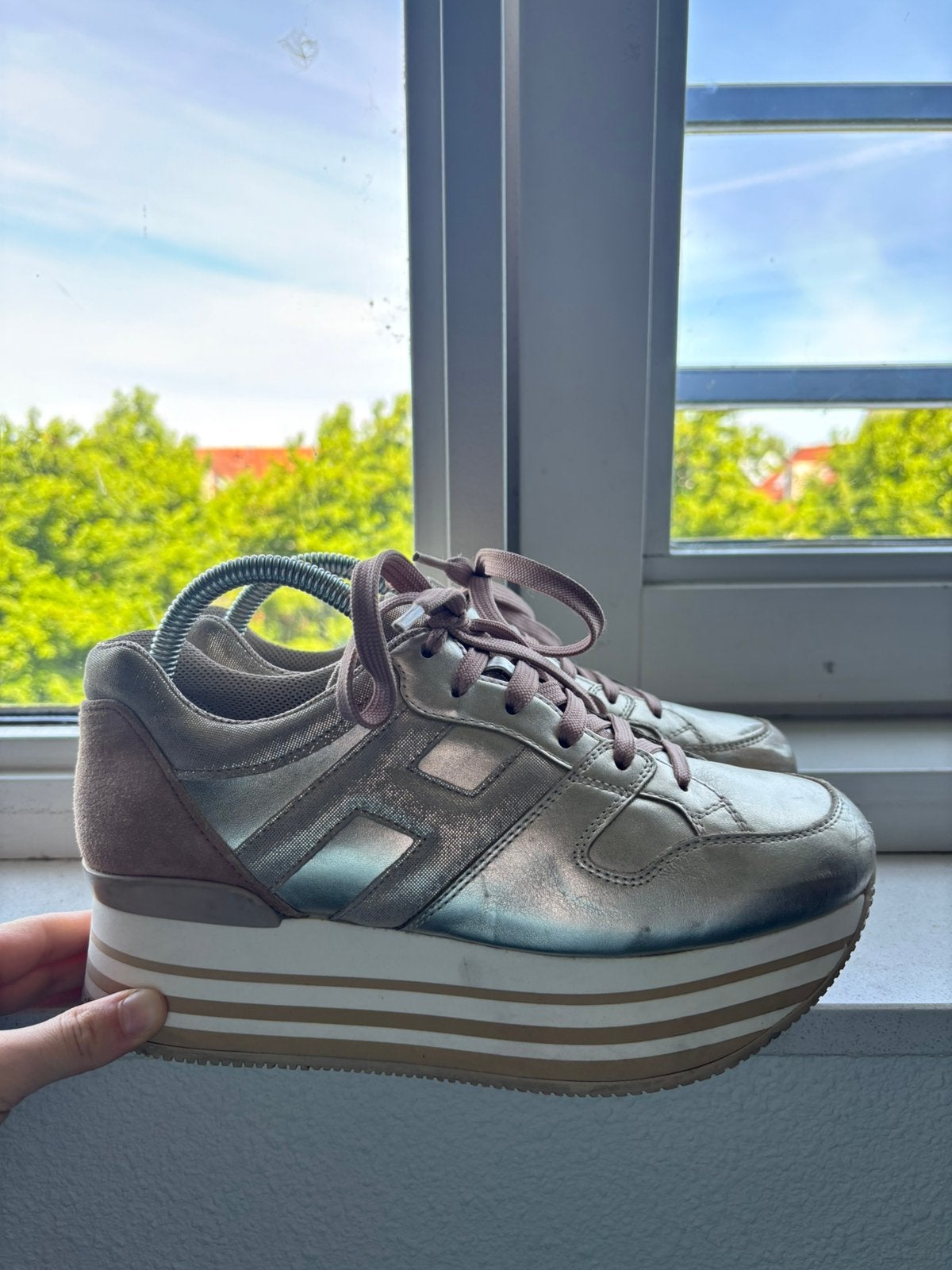 Hogan, Verzenden, Beige, Sneakers of Gympen, Zo goed als nieuw