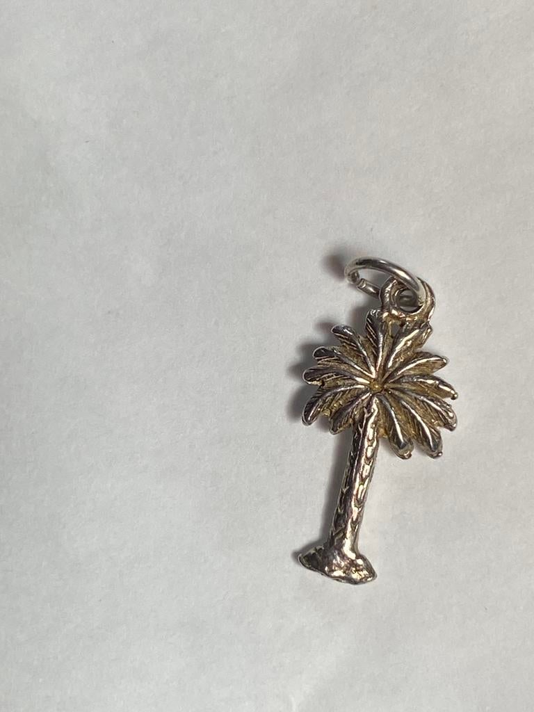 Zilveren bedel palmboom voor armband ketting, Sieraden, Tassen en Uiterlijk, Bedels, Overige merken, Ophalen of Verzenden, Zo goed als nieuw