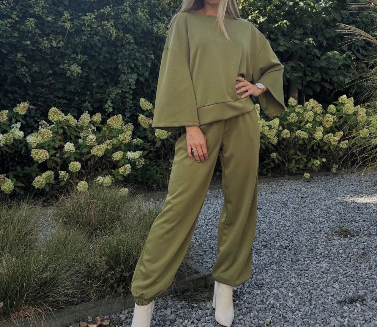 GARCONNE trui met broek anijsgroen mt TU