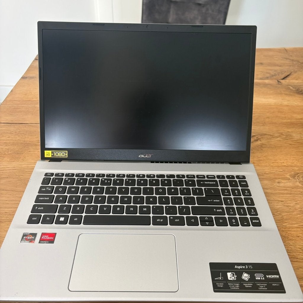 Laptop Acer A315-44P – Ryzen 7, 2 tot 3 Ghz, Qwerty, Zo goed als nieuw, Gaming